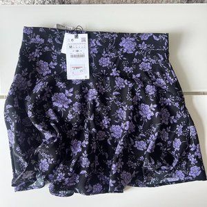 Zara Womens Black and Purple Shorts